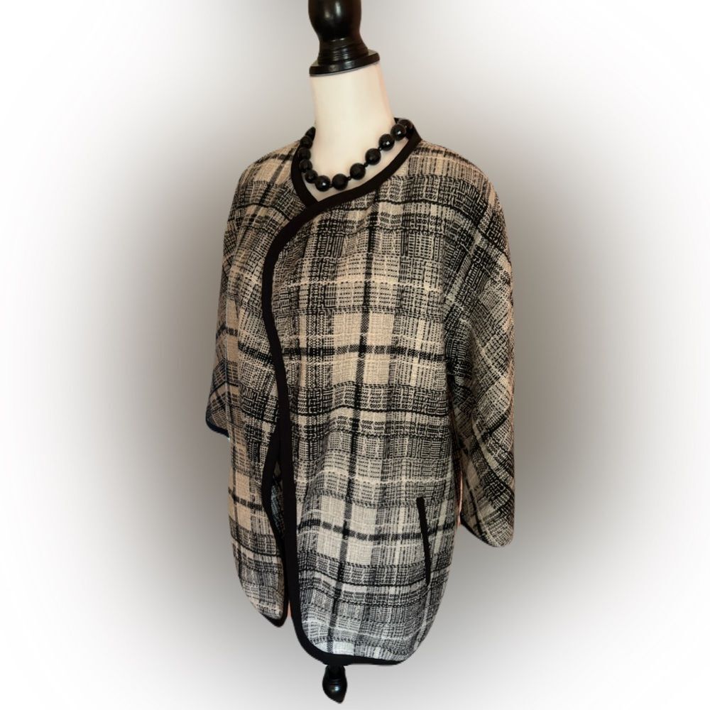 Cynthia Rowley Black and White Plaid Cardigan | EUC | XS - Picture 2 of 11
